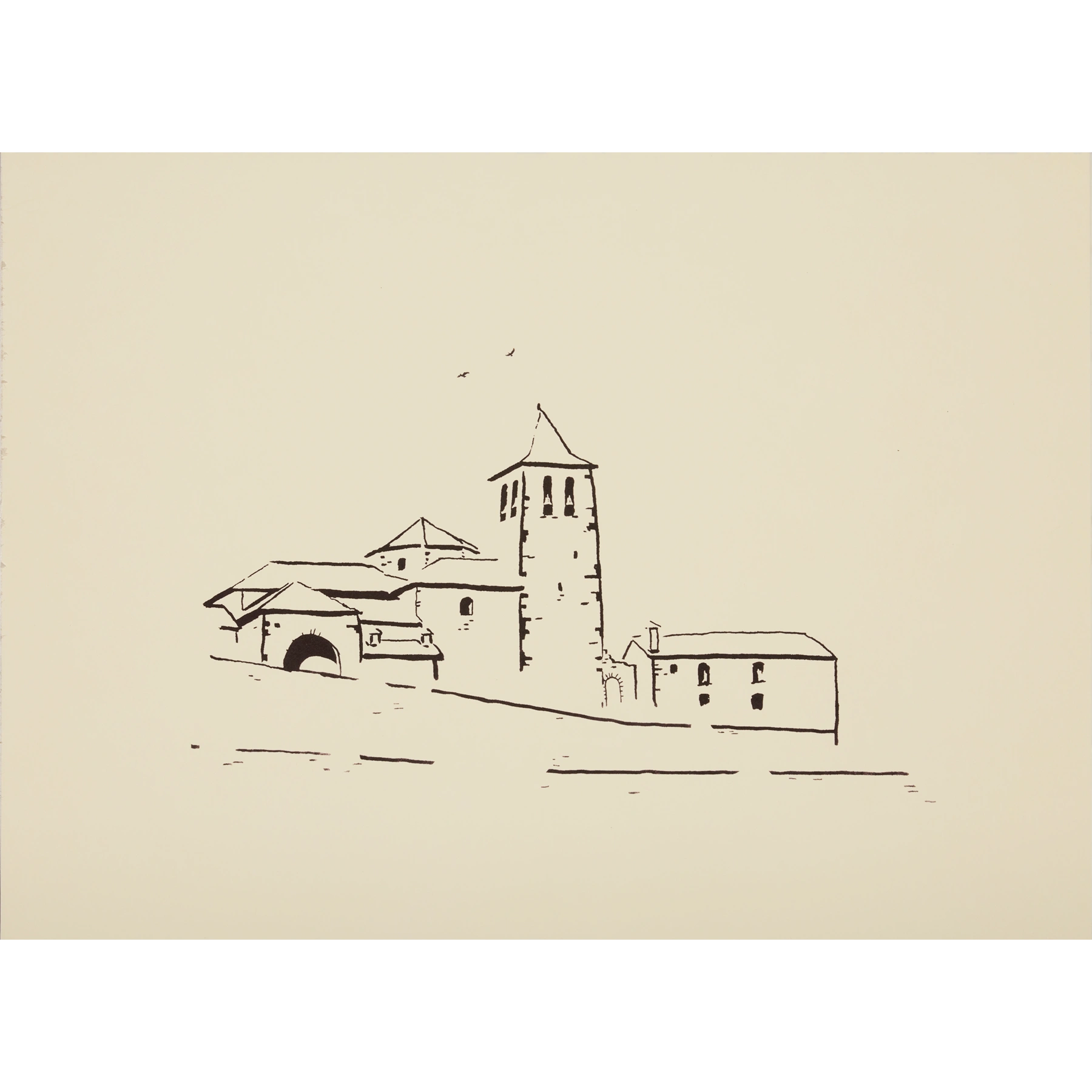 serigraph of iglesia san salvador spain by Denis Du Bois
