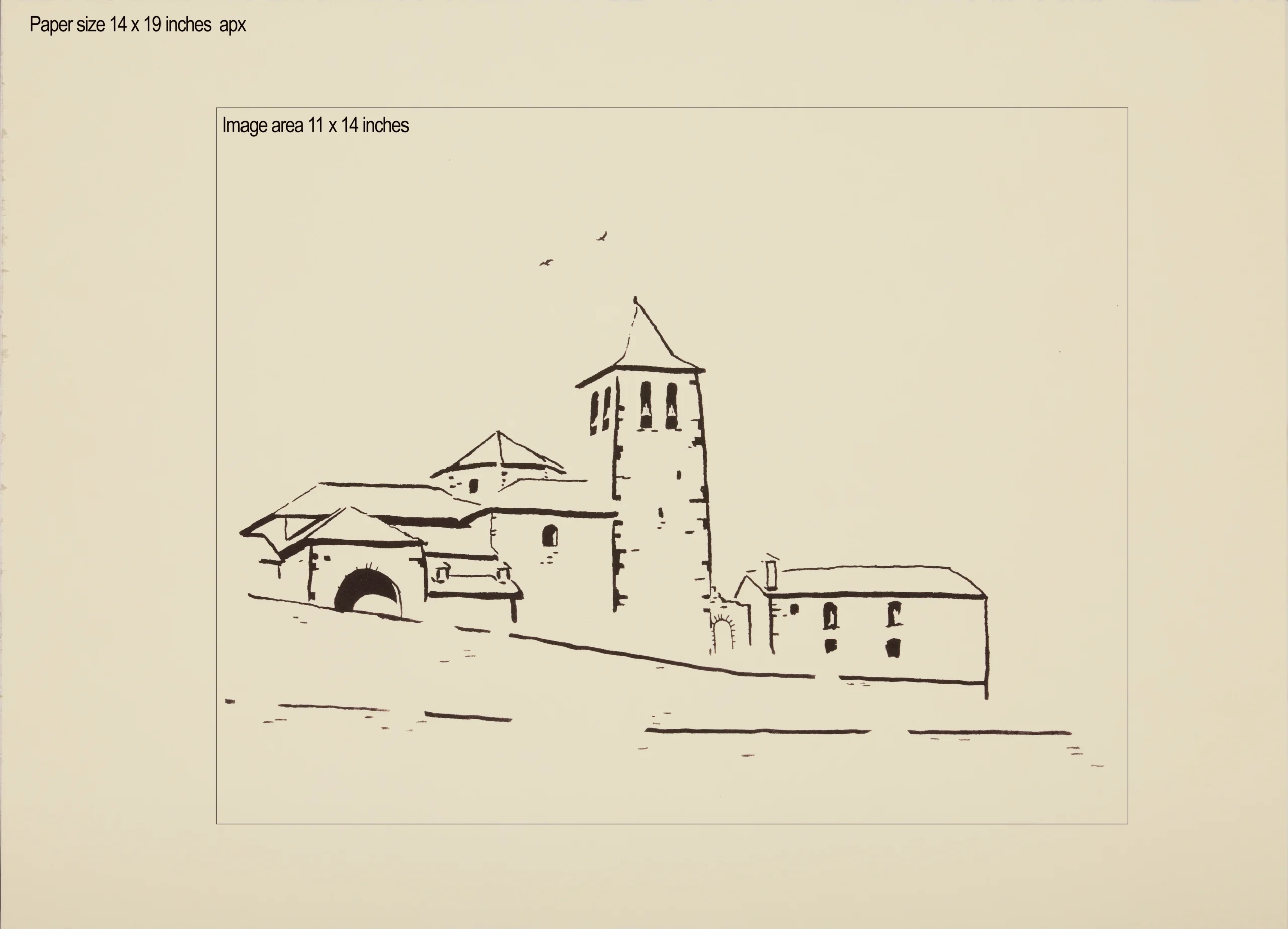 serigraph of iglesia san salvador spain