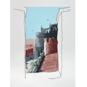 Castle in Avila Spain depicted by Denis Du Bois